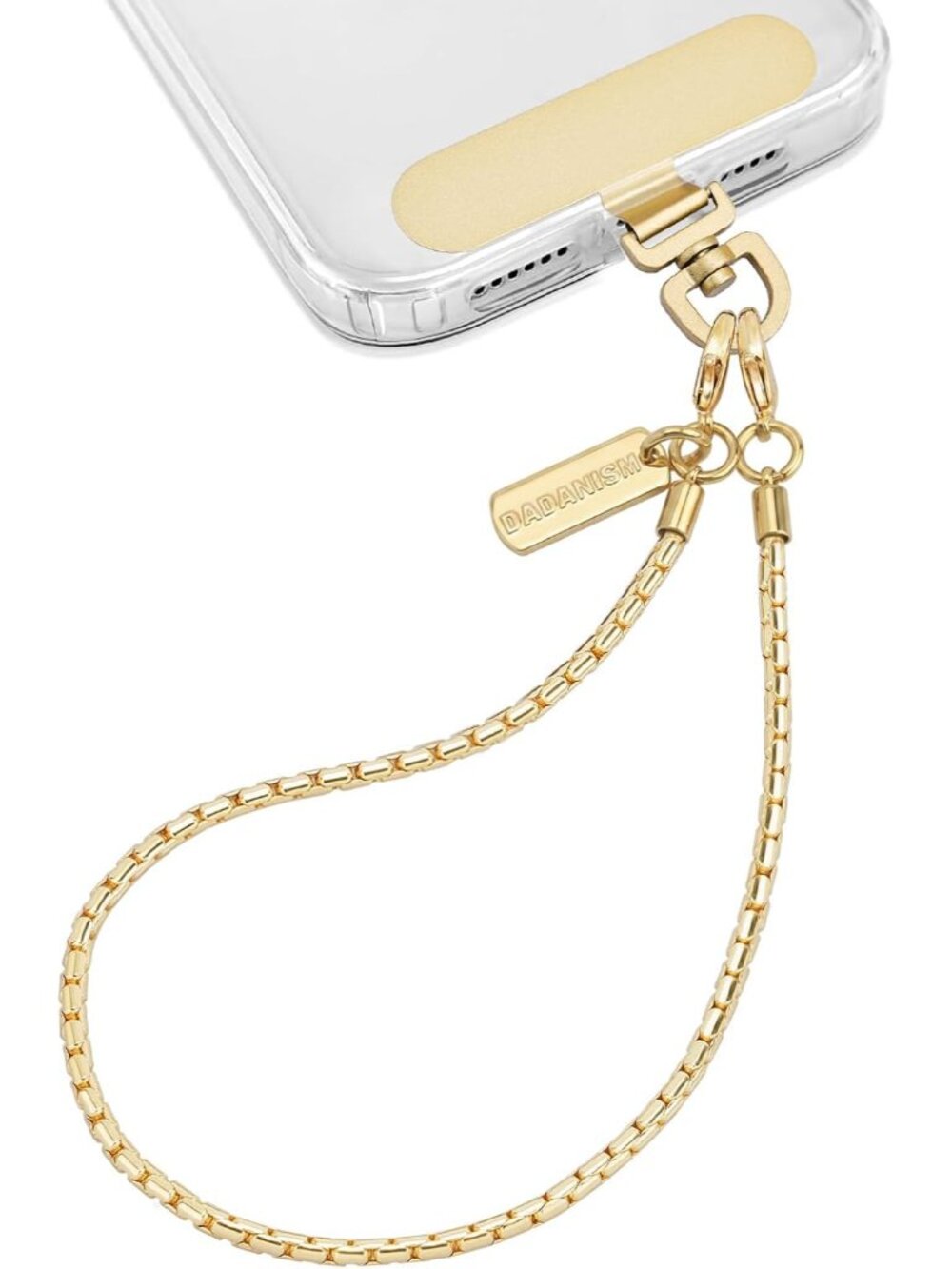 Phone Wrist Strap Metal Phone Chain Wristlet Strap, Gold